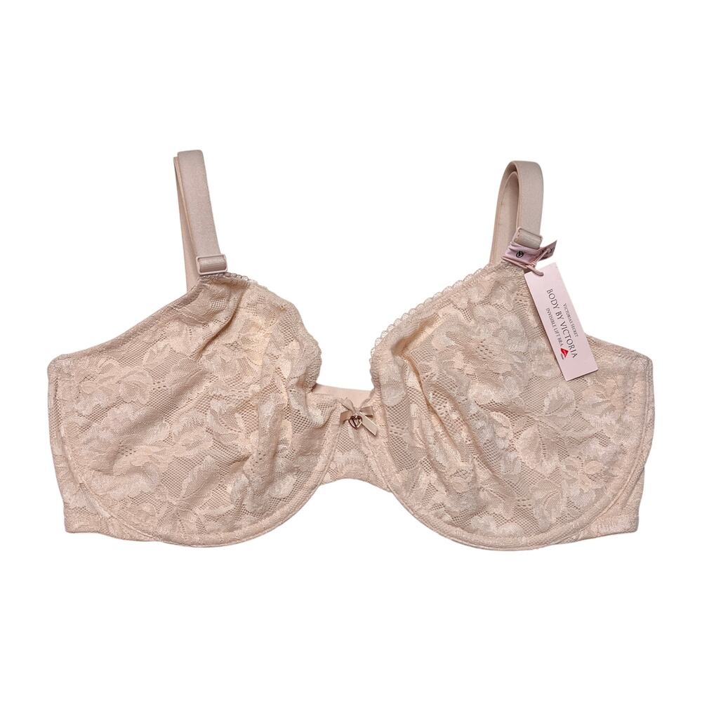 Victoria's Secret Body By Victoria Invisible Lift Demi Lace Bra Marzipan 38DDD